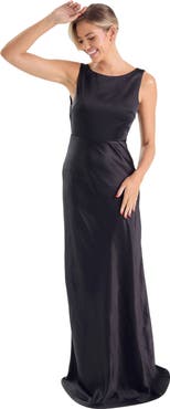 Six Stories Cowl Back Satin Bridesmaid Dress