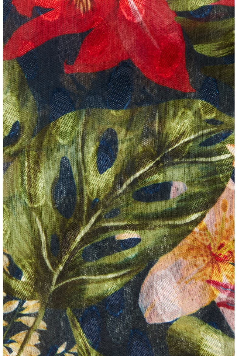 Floral Silk Pocket Square, Alternate, color, NAVY