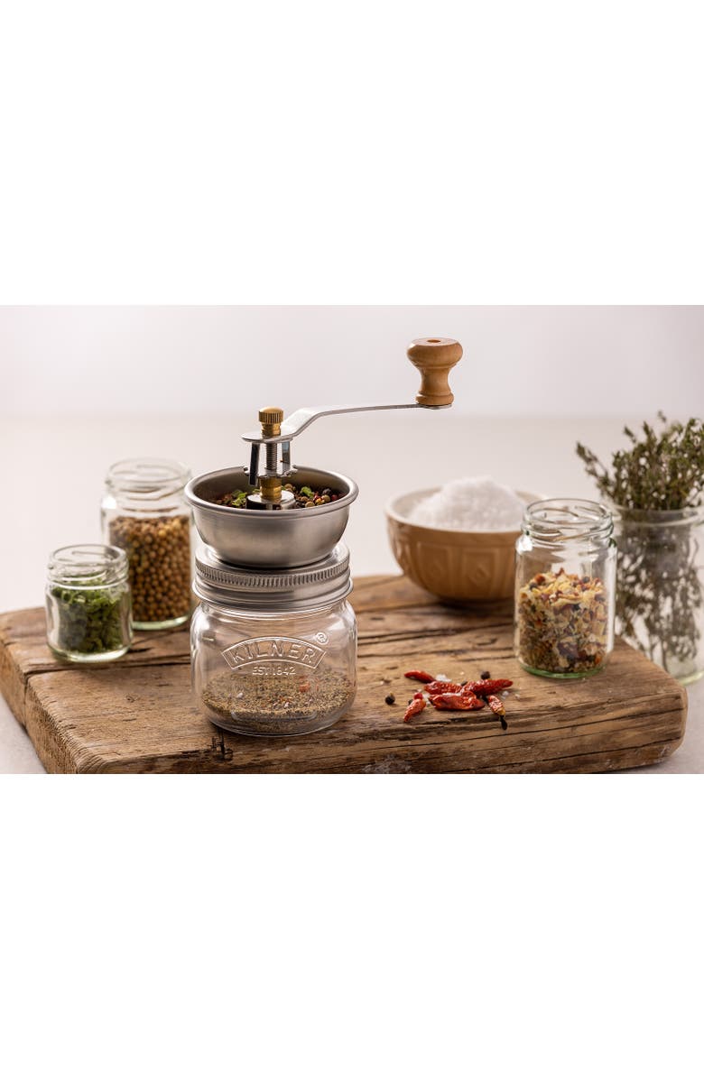 Kilner Seasoning Grinder, Refillable Glass Spice Mill with Stainless Steel Grinder, Alternate, color,