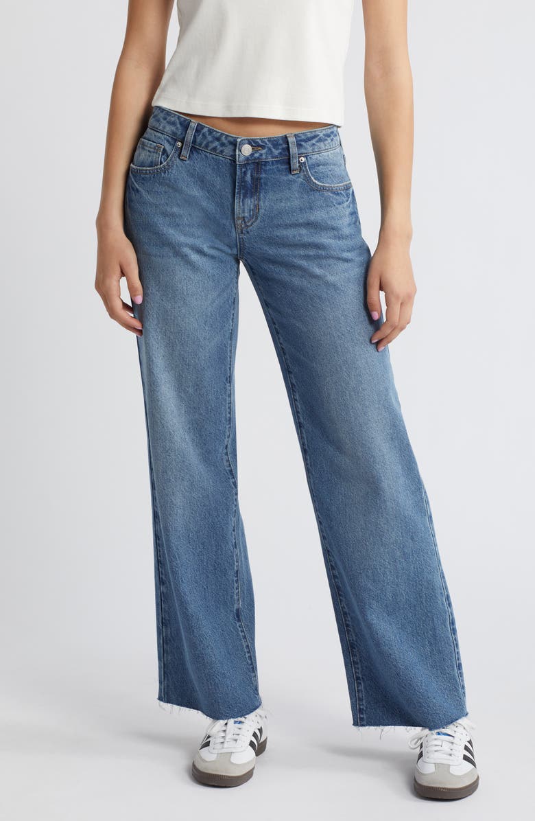 PacSun Raw Edge Wide Leg Jeans, Main, color, 