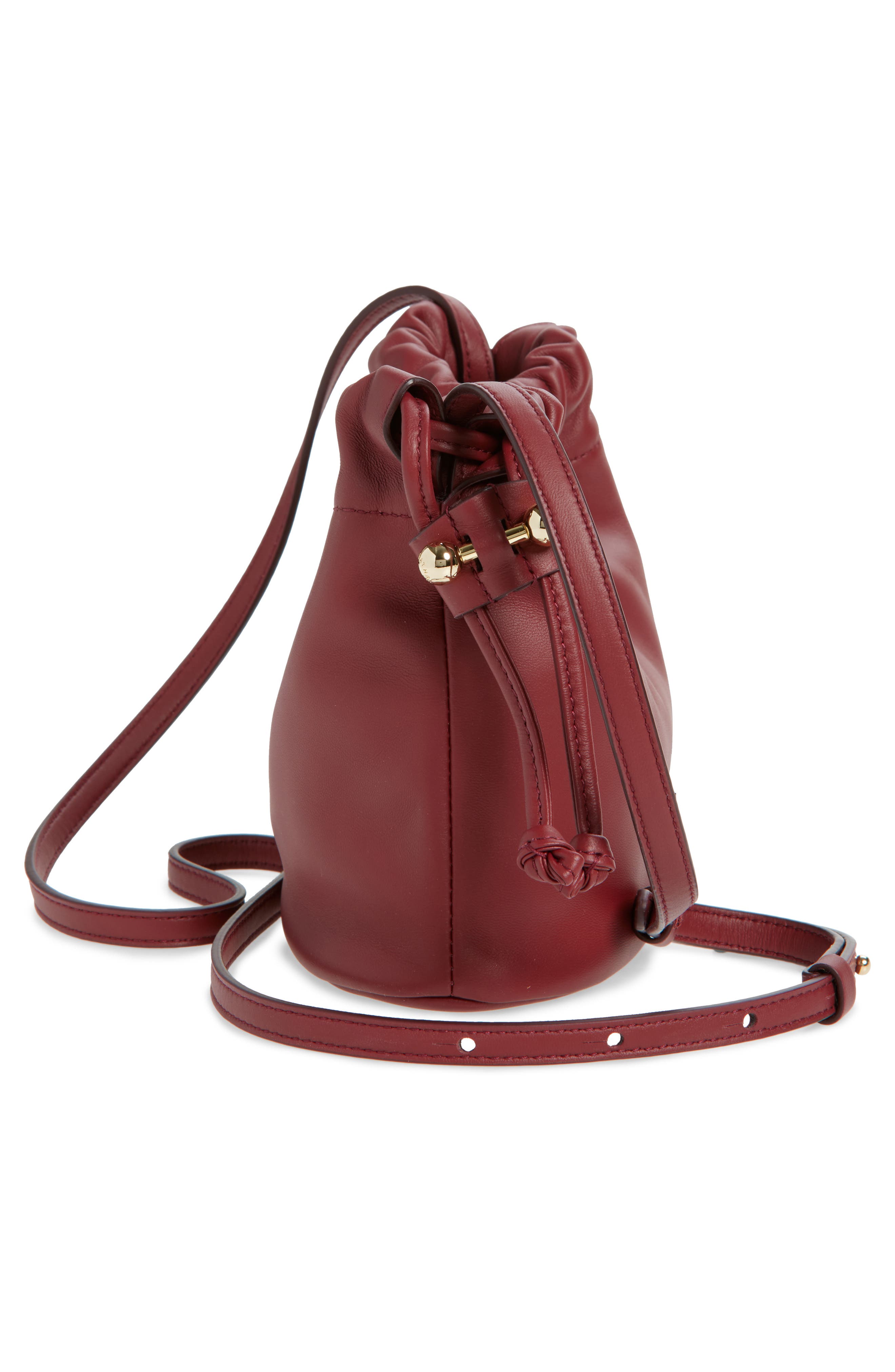 Strathberry Drawstring Leather Crossbody Bag, Alternate, color, Oxblood