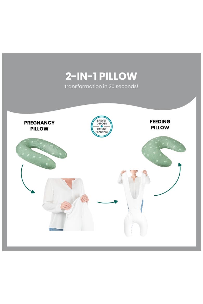 B.Love 2-in-1 Maternity Body & Nursing Pillow, Alternate, color, GREEN