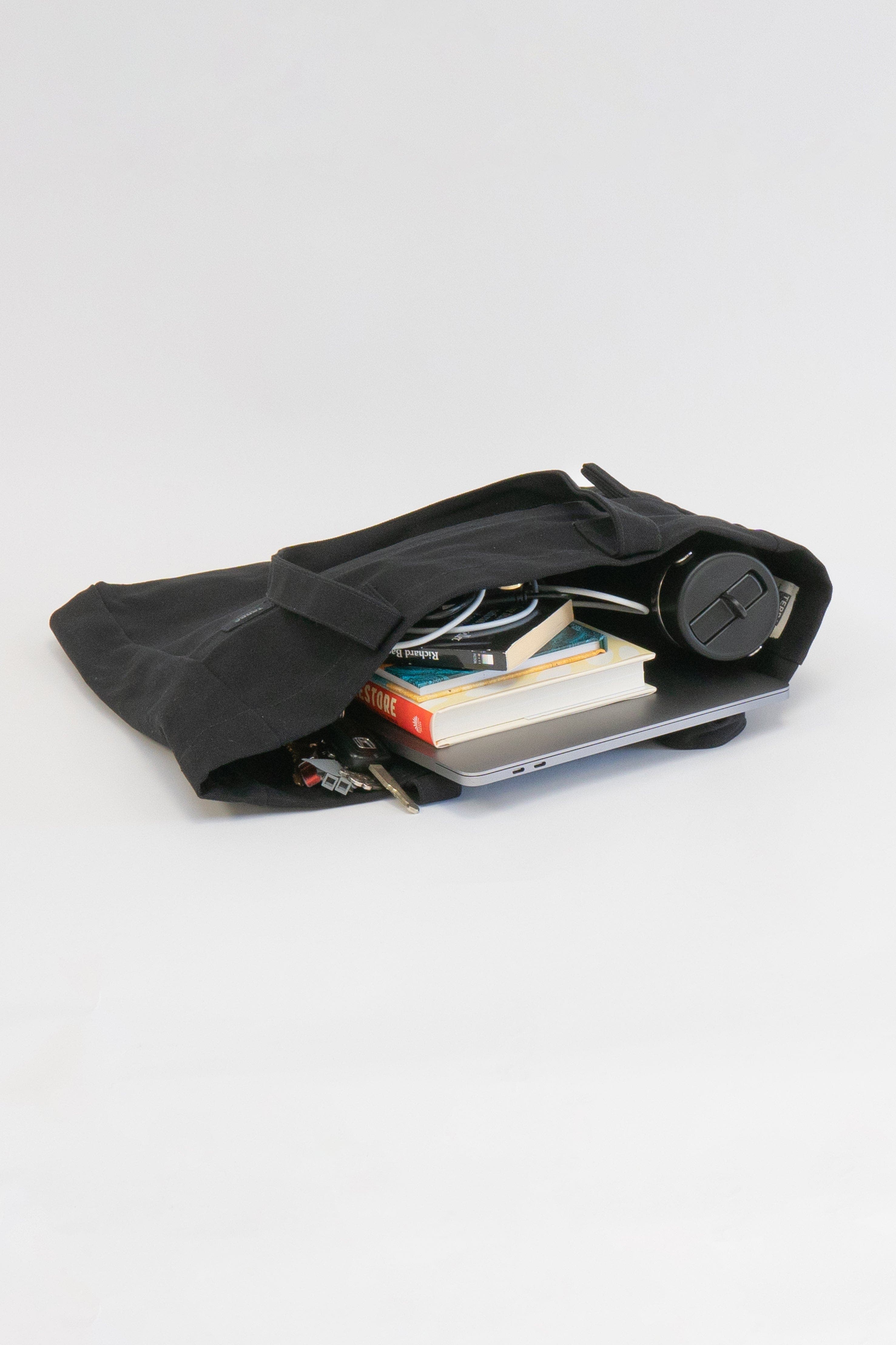 Terra Thread Organic Cotton Canvas Work Tote Bag, Alternate, color, Ivory Black