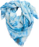 McQueen Classic Skull Bleached Foulard Scarf