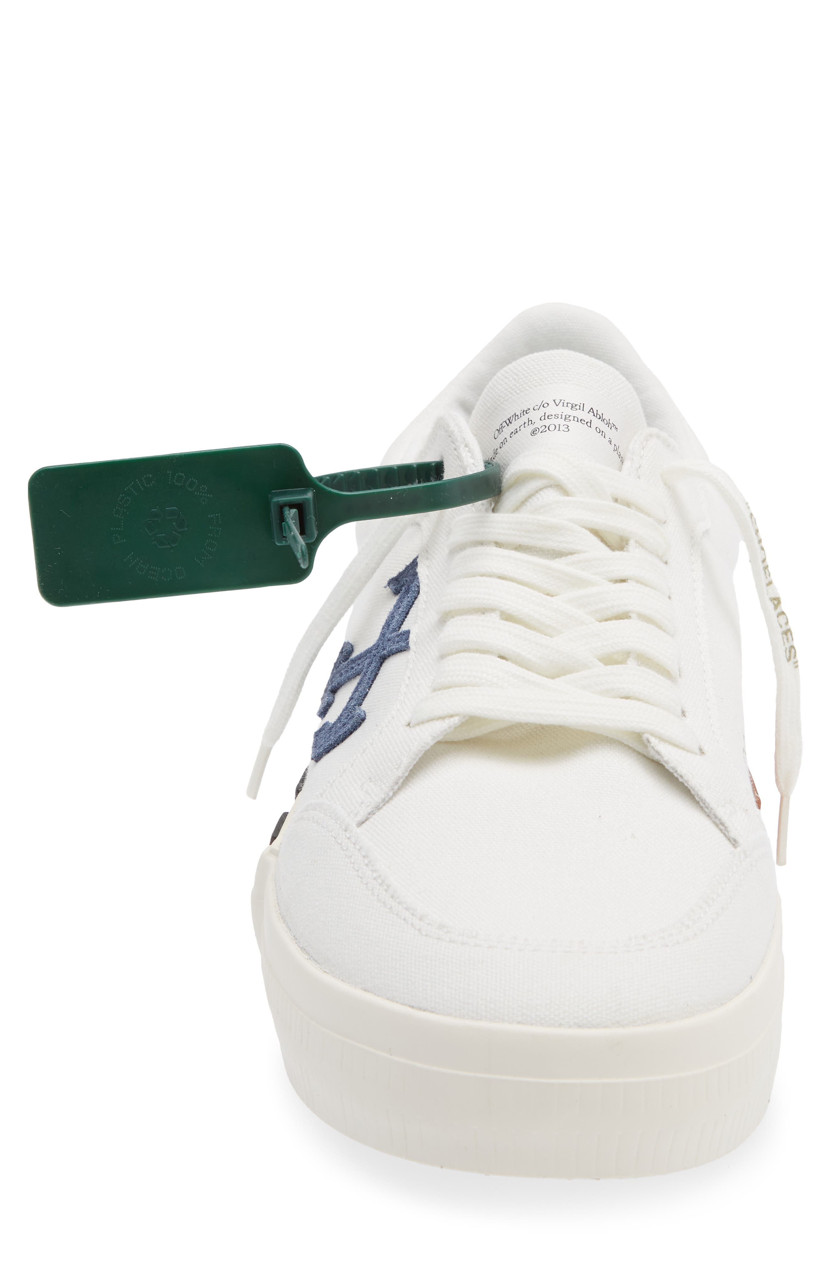 Off-White Vulcanized Low Top Sneaker, Alternate, color, White Navy Blue