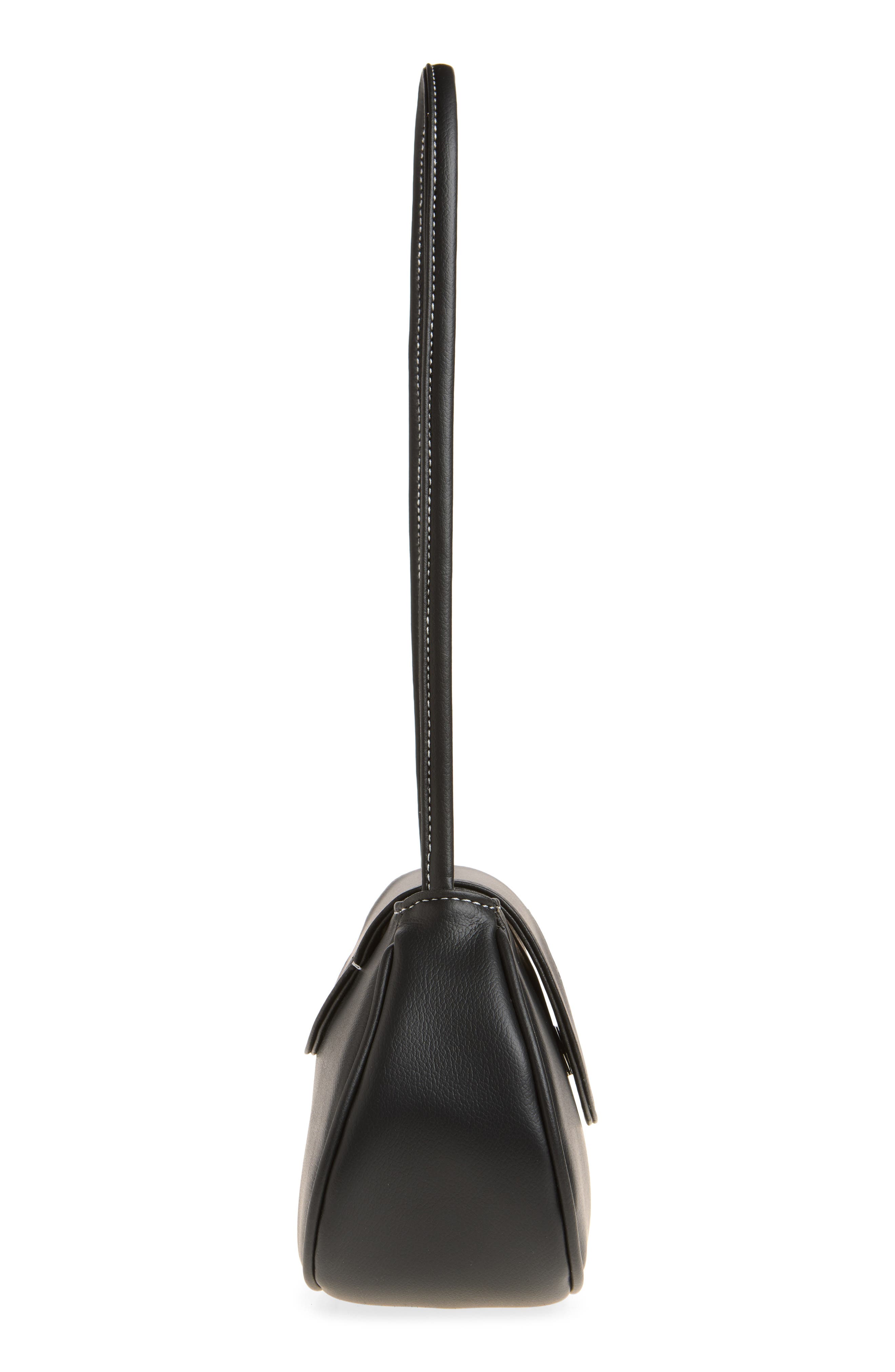Ineva Faux Leather Baguette Bag, Alternate, color, BLACK