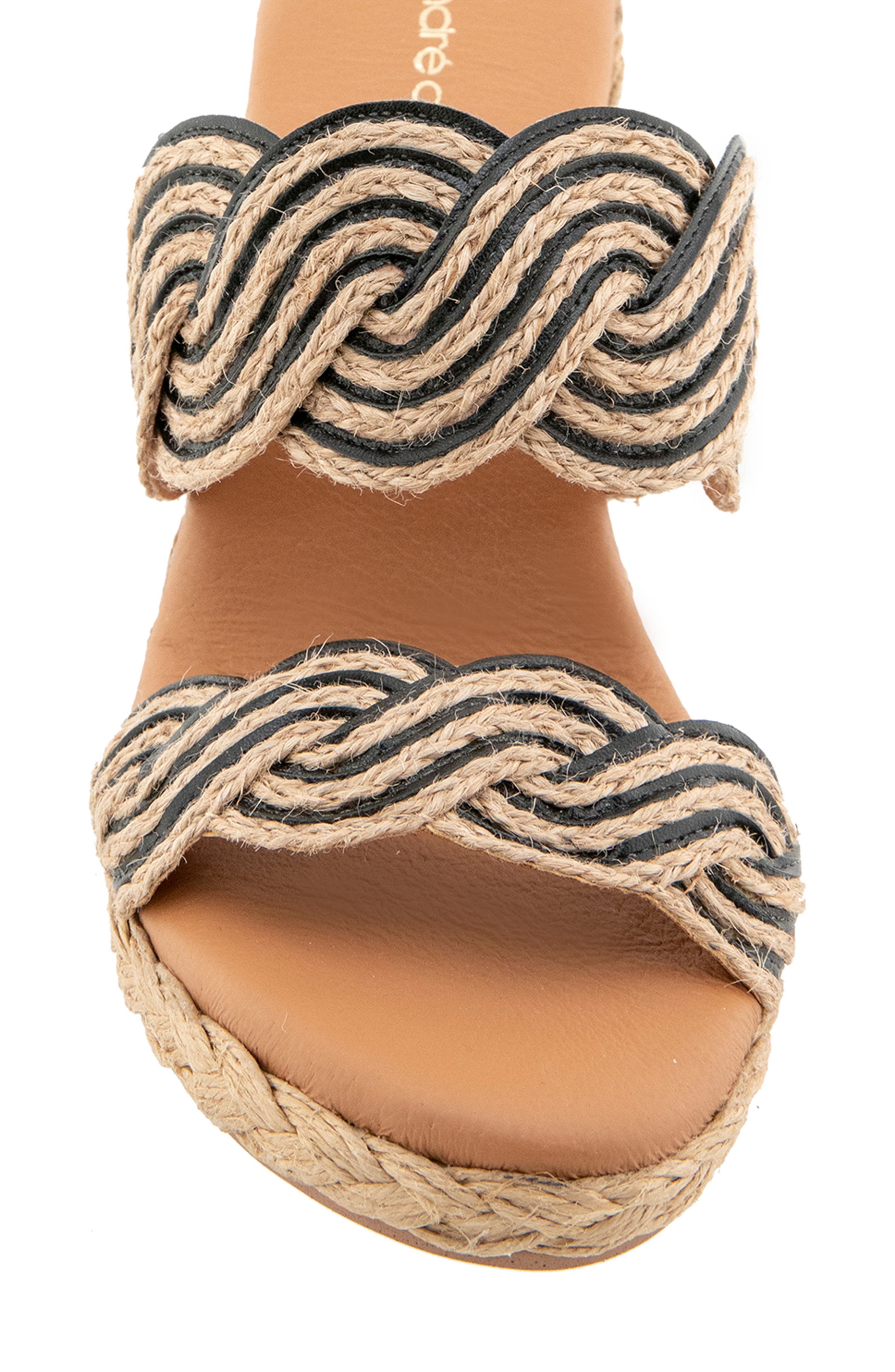 Nitra Twist Espadrille Platform Wedge Sandal, Alternate, color, NATURAL/ BLACK