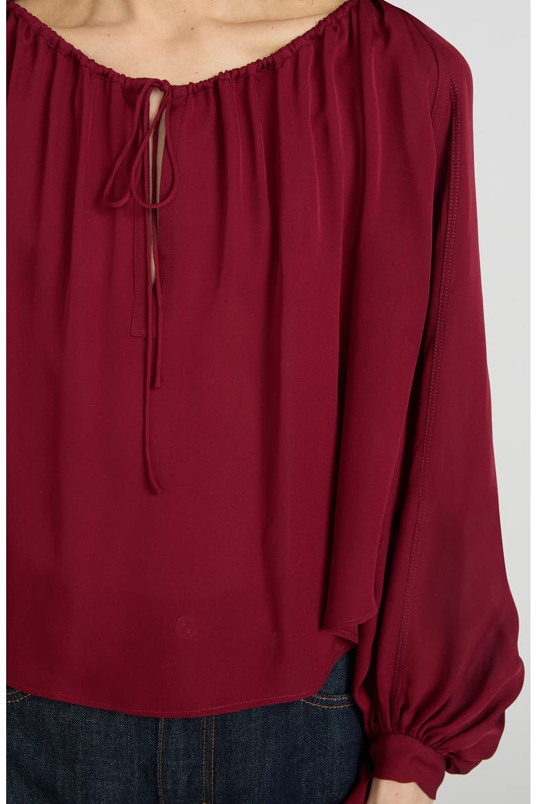 The Silk Serenade Blouse, Alternate, color, GARNET