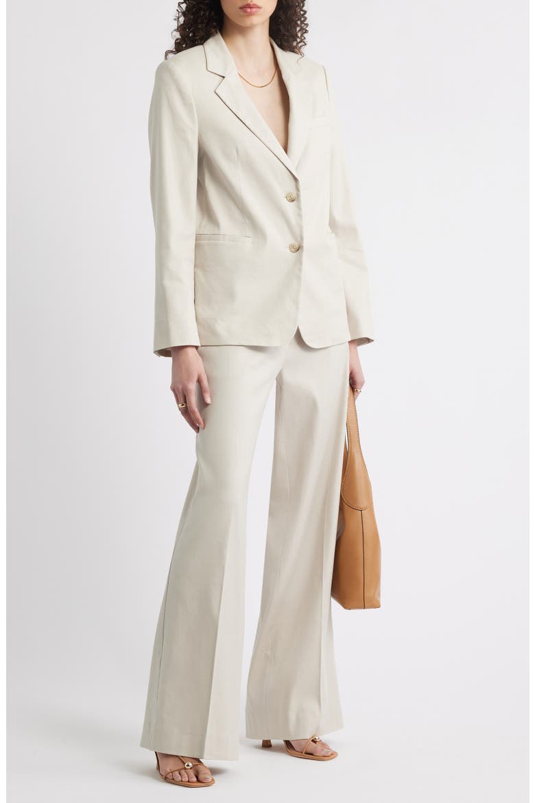 The Lennox Linen Blend Wide Leg Trousers, Alternate, color, BEIGE SCROLL