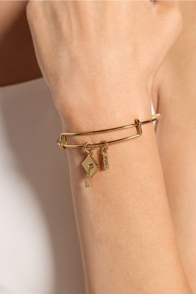 Graduation 2026 Multi-Charm Bangle, Alternate, color, Gold