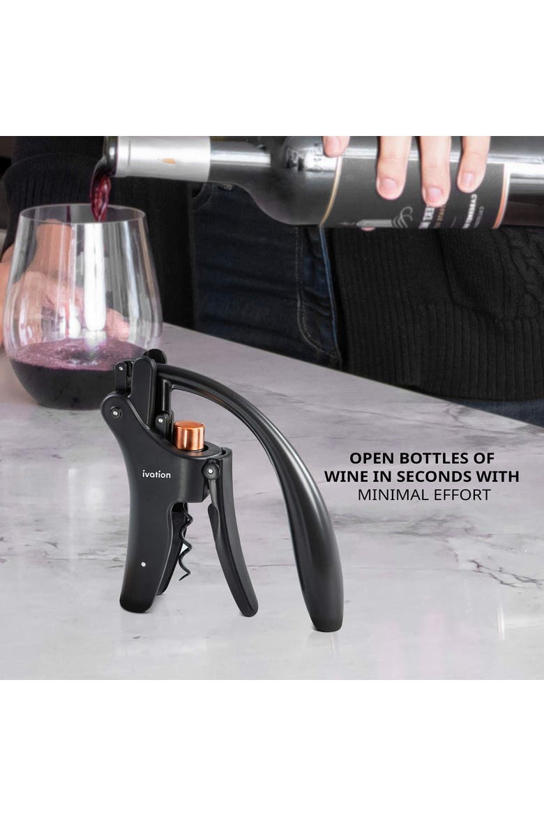 Manual Wine Bottle Opener, Alternate, color, Black