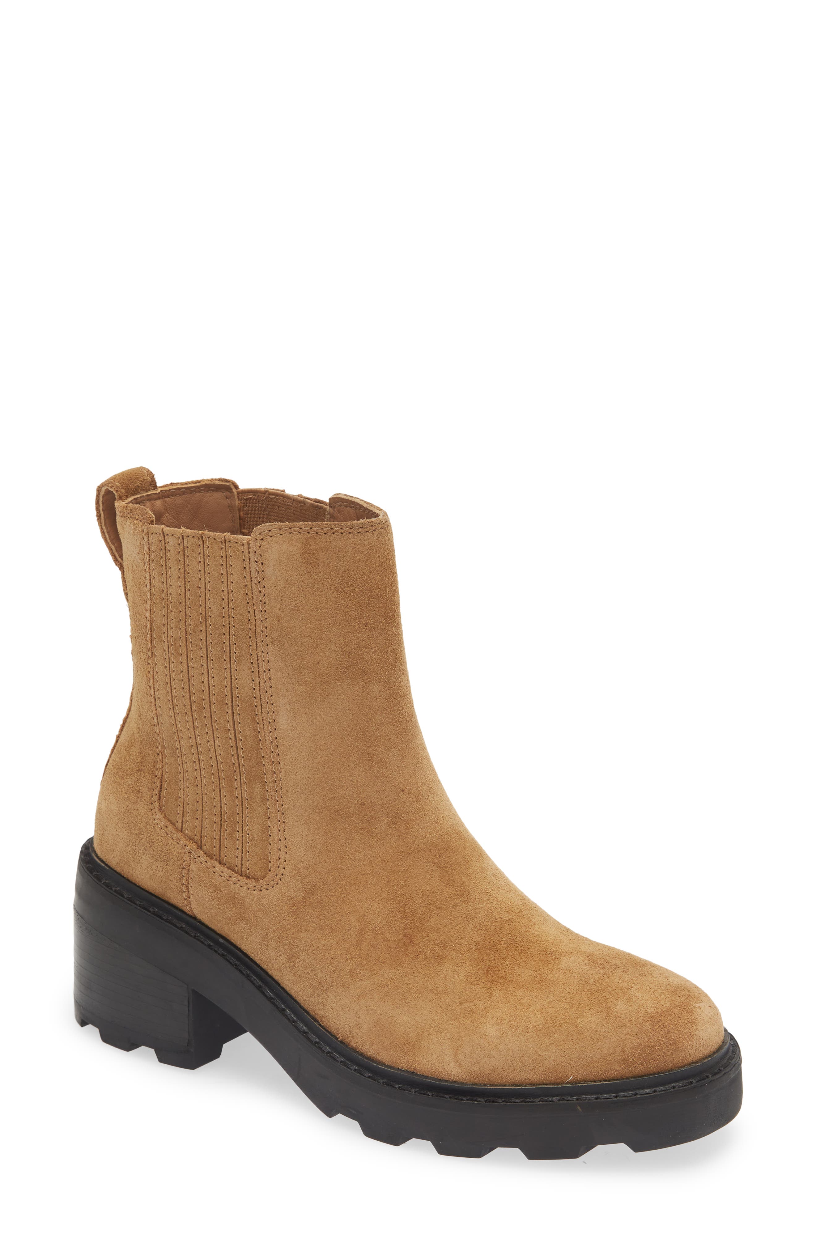 Madewell The Gwenda Platform Ankle Boot, Main, color, Toffee