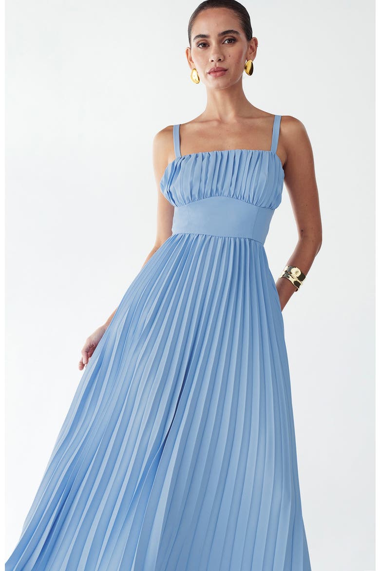 Lucie Midi Dress, Alternate, color, Cornflower Blue