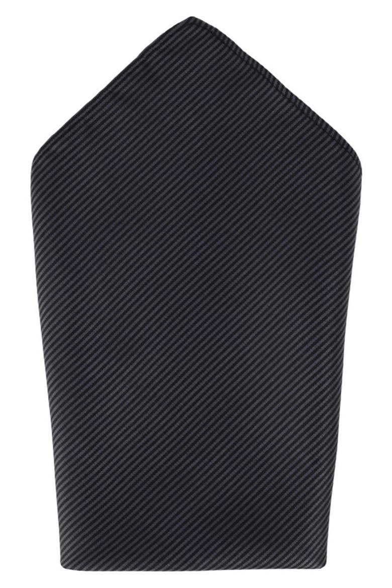 Leyton Stripe Silk Pocket Square, Main, color, GRAPHITE