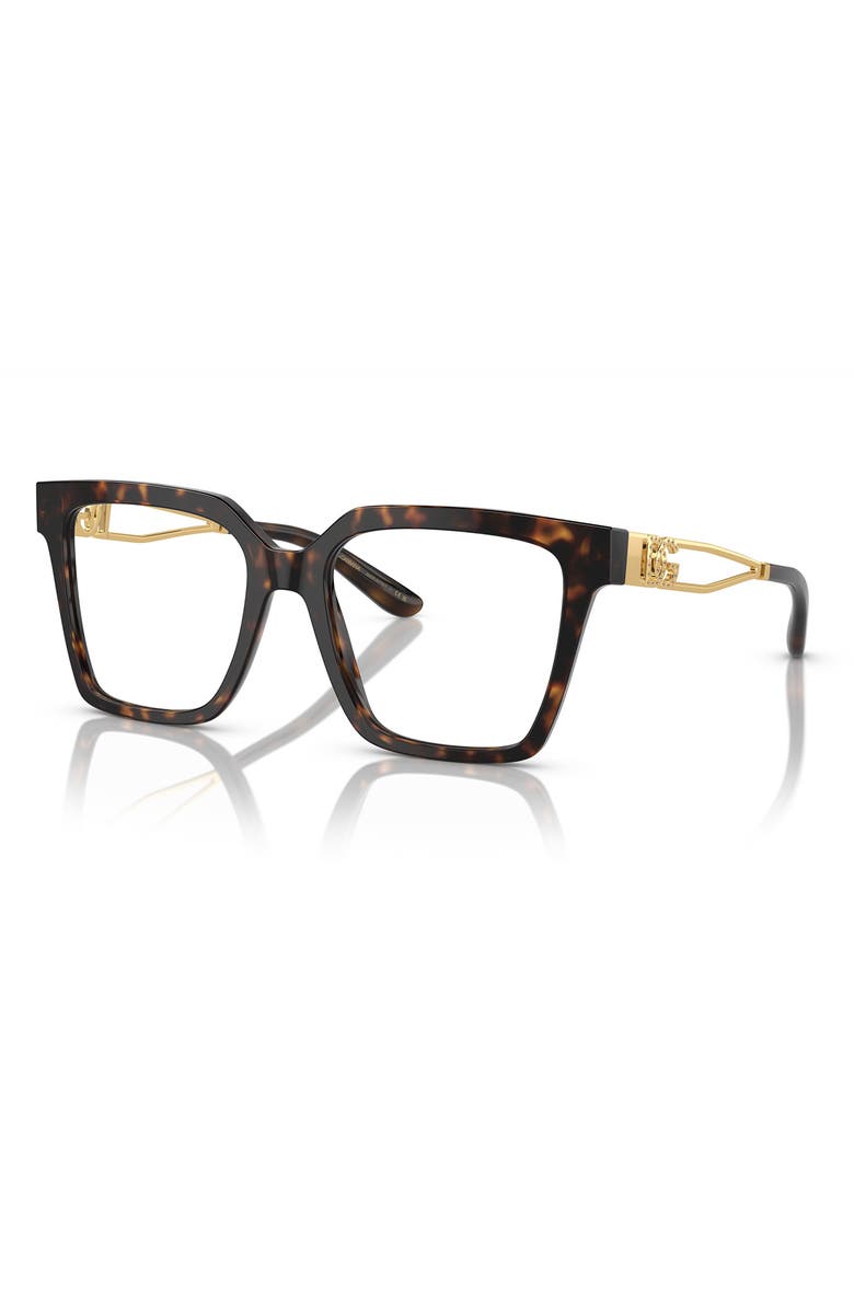 Dolce&Gabbana 53mm Square Optical Glasses, Alternate, color, Havana / Demo Lens