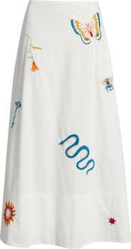 Cleobella Eden Embroidered Organic Cotton Maxi Skirt