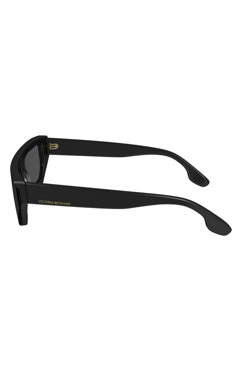Victoria Beckham 53mm Guilloche Shield Sunglasses, Alternate, color, Black