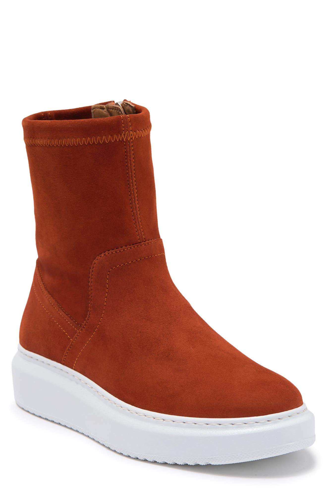 Laina Leather Sneaker Boot, Main, color, CINNAMON