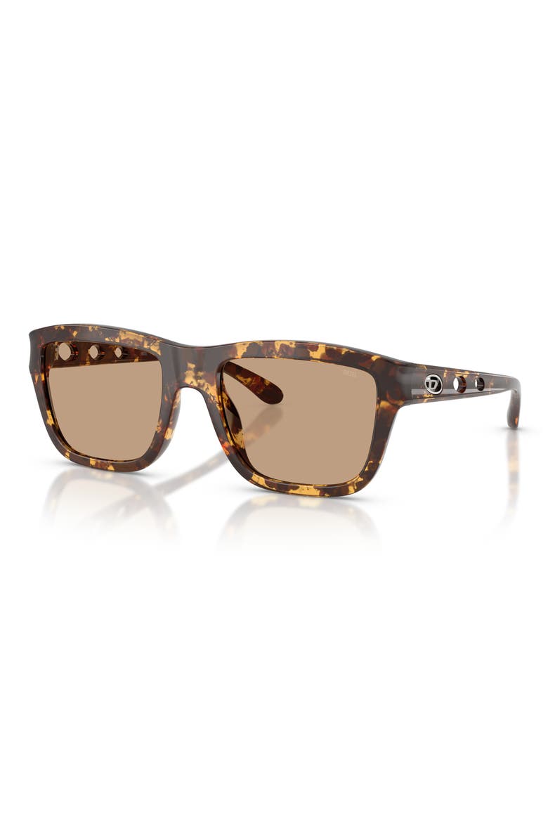 55mm Gradient Square Sunglasses, Alternate, color, HAVANA/ SOLID BROWN