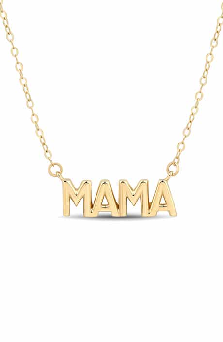 Frankie & Zoe 14K Yellow Gold Mama Pendant Necklace