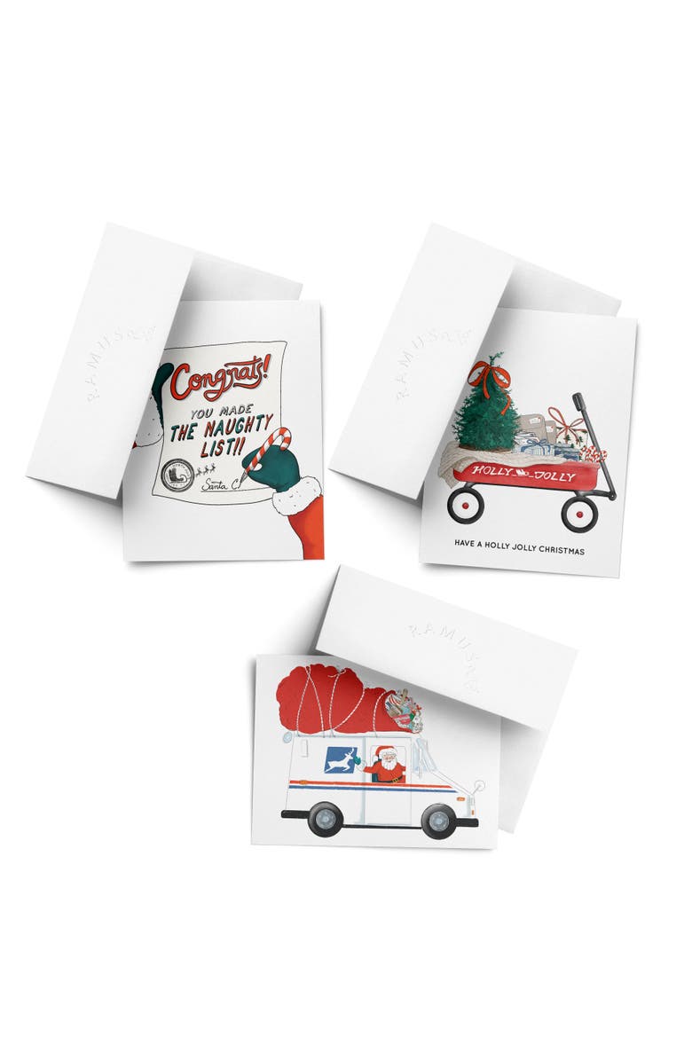 Ramus & Co Christmas Wagon, Santa Delivery Man, Naughty List Winter/Holiday/Christmas Greeting Card Pack Sets, Main, color, Multi-Pack