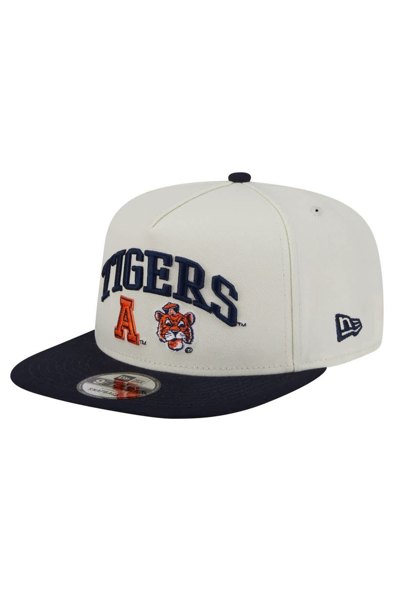 Men's New Era White Auburn Tigers Collegiate 9FIFTY A-Frame Snapback Hat, Main, color, White