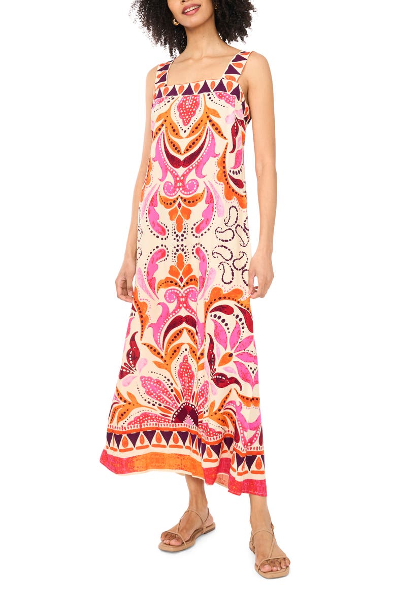 Vince Camuto Smocked Back Sleeveless Maxi Dress, Main, color, 