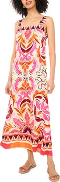 Vince Camuto Smocked Back Sleeveless Maxi Dress