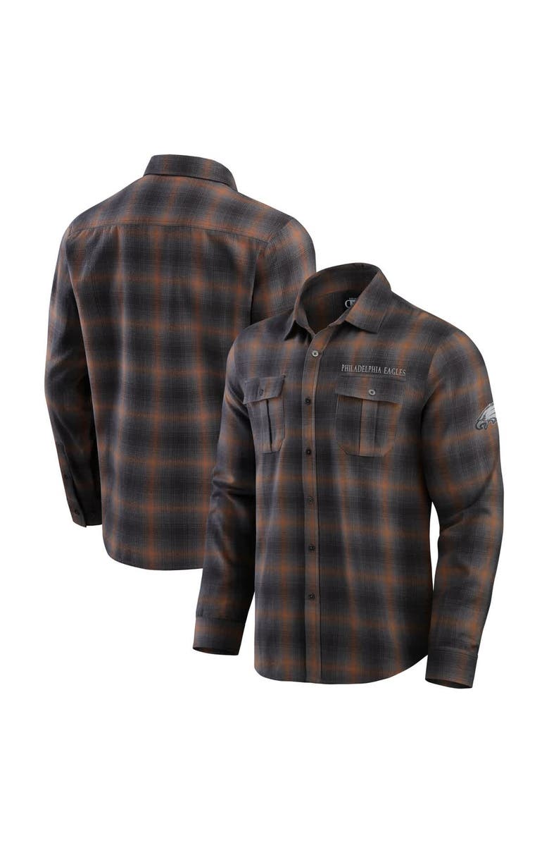 Darius Rucker Collection by Fanatics Men's Darius Rucker Collection by Fanatics Charcoal Philadelphia Eagles Classic Flannel Long Sleeve Button-Up Shirt, Alternate, color, Charcoal