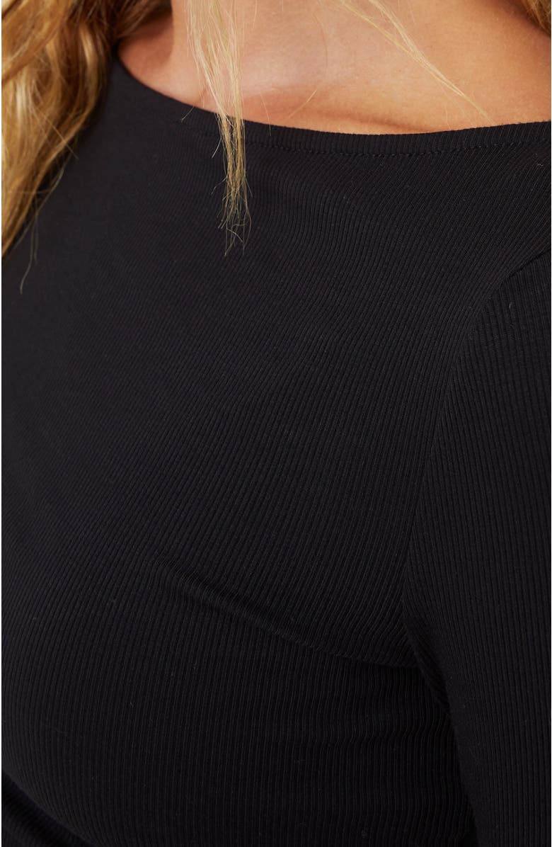 Cotton On Women's Staple Rib Boat Neck Long Sleeve Top, Alternate, color, 