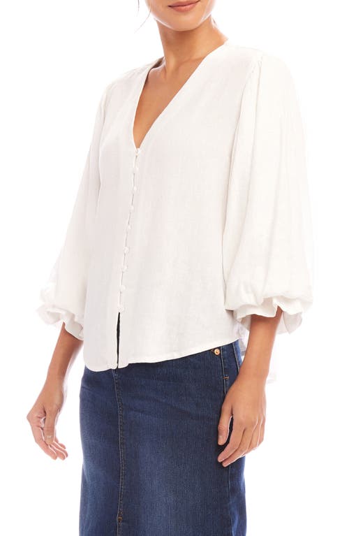 Karen Kane Blouson Sleeve Top In Off White