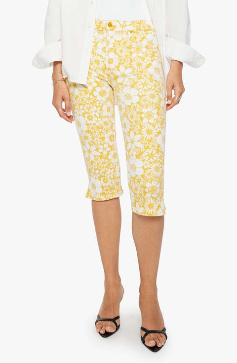 The Stunner Zip Bunny Snip Floral Capri Jeans (Floral Notes)