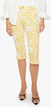 MOTHER The Stunner Zip Bunny Snip Floral Capri Jeans