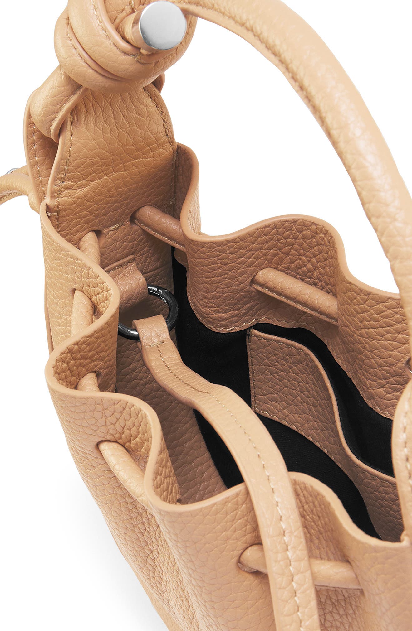 Mini Ina Pebble Leather Crossbody Bag, Alternate, color, PEACH