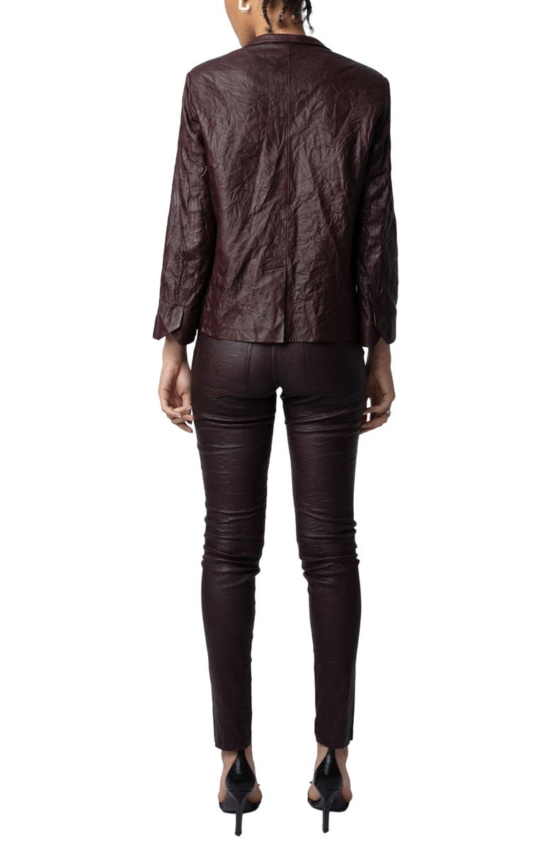 Zadig & Voltaire Verys Crumpled Leather Jacket, Alternate, color,