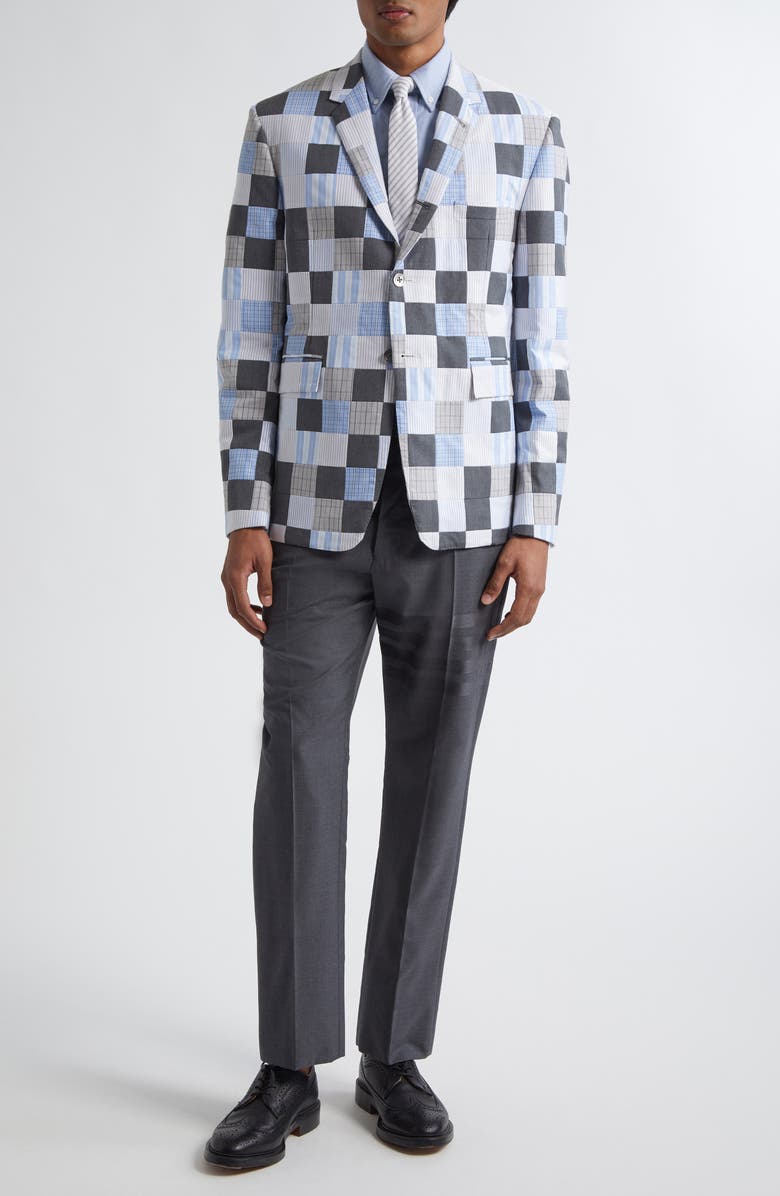 Thom Browne Classic Fit 1 Patchwork Blazer, Alternate, color,