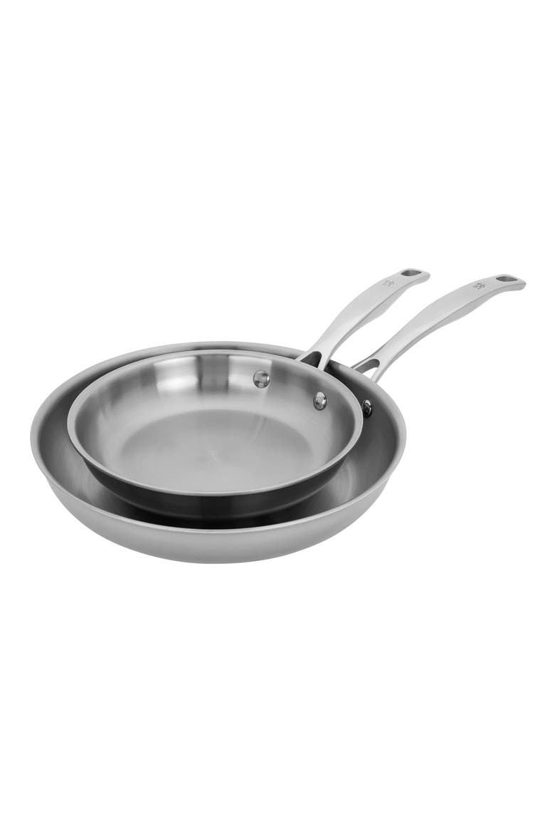Clad H3 Two-Piece Stainless Steel Frying Pan Set, Main, color, SILVER