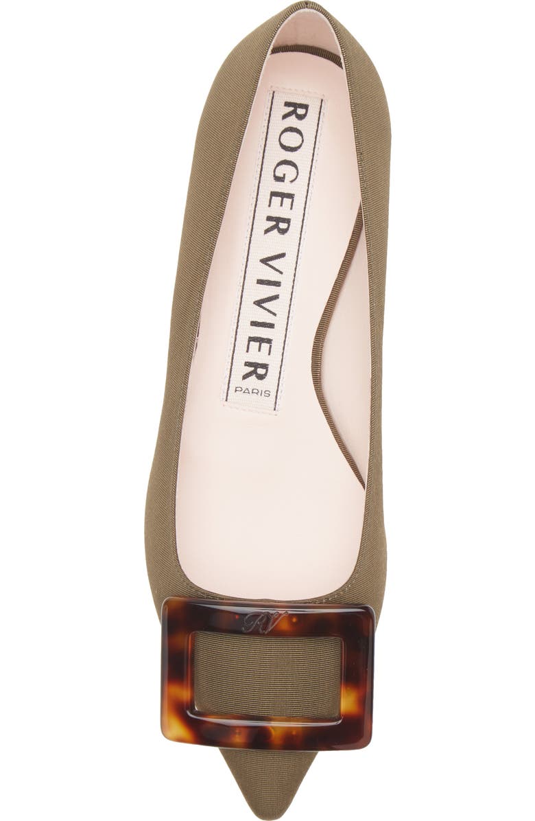 Roger Vivier Gommettine Pointed Toe Flat, Alternate, color, Militare Chiaro