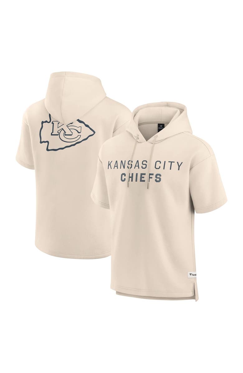 FANATICS Men's Fanatics Cream Kansas City Chiefs Elements Future Ground Lettering Short Sleeve Pullover Hoodie, Main, color, Cream