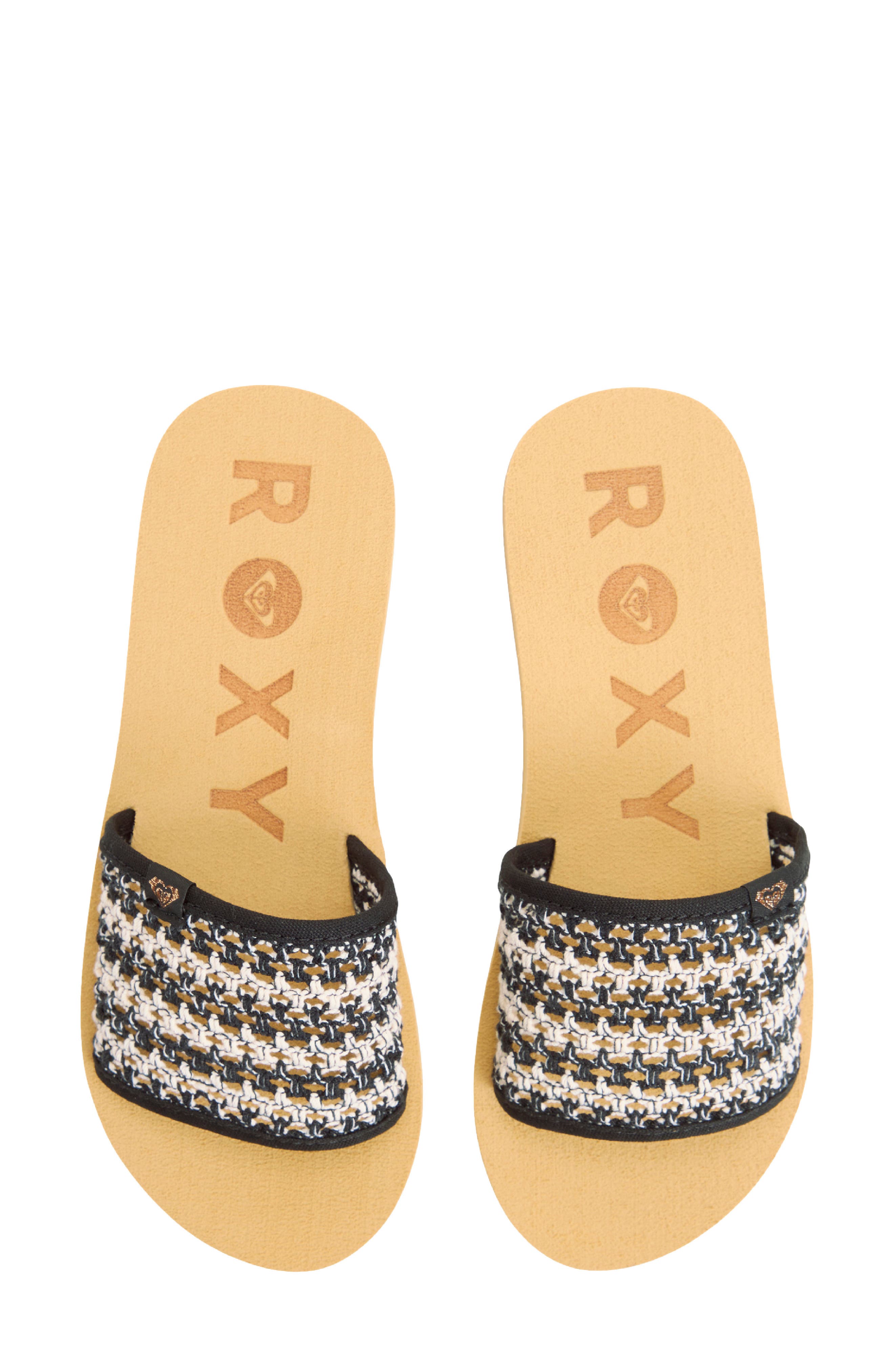 Roxy Riviera Slide Sandal, Alternate, color, Black