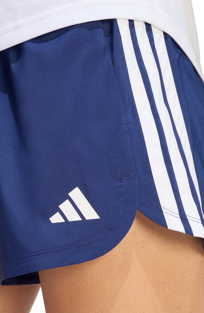 adidas Pacer High Waist Climacool Shorts, Alternate, color, Dark Blue/ White