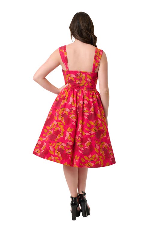 Unique Vintage 1950s Sweetheart Sleeveless Swing Dress In Red