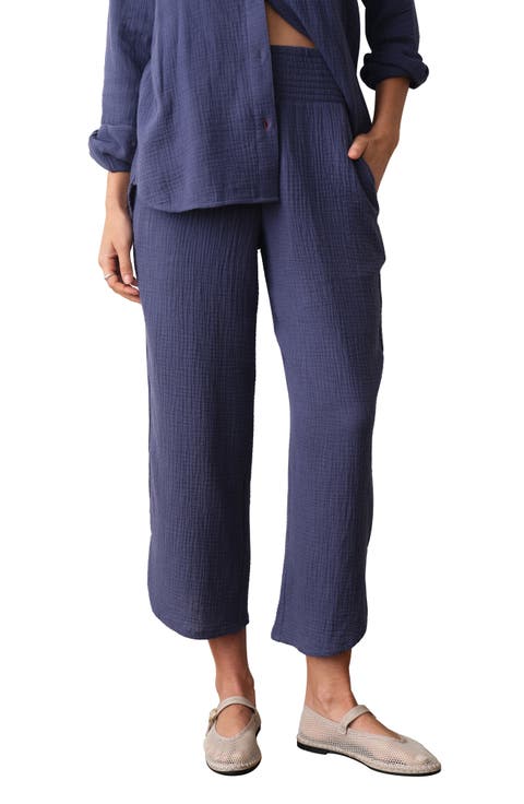 Cali Smocked Waist Double Cloth Pants