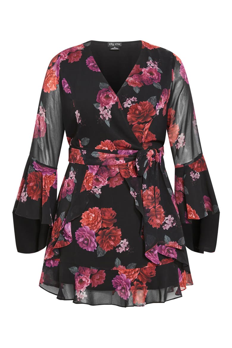 Emberlynn Floral Long Sleeve Minidress, Alternate, color, FLORAL