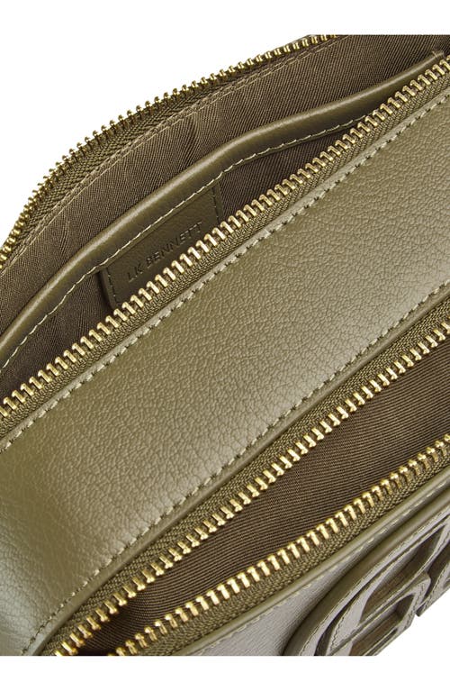 Lk Bennett Perry Logo Leather Camera Bag In Green