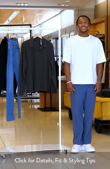 Vince Garment Dyed Johnny Collar Long Sleeve Top (Men) | Nordstromrack