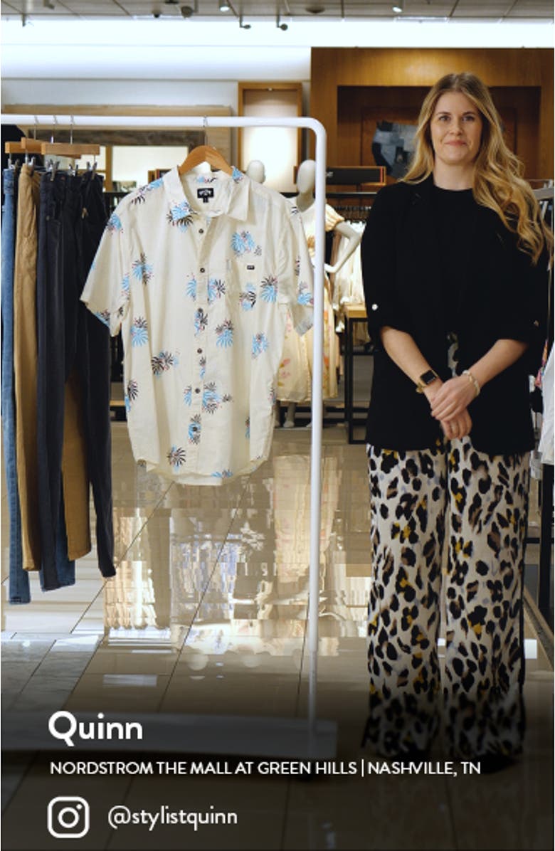 Sundays Mini Print Short Sleeve Cotton Button-Up Shirt, sales video thumbnail