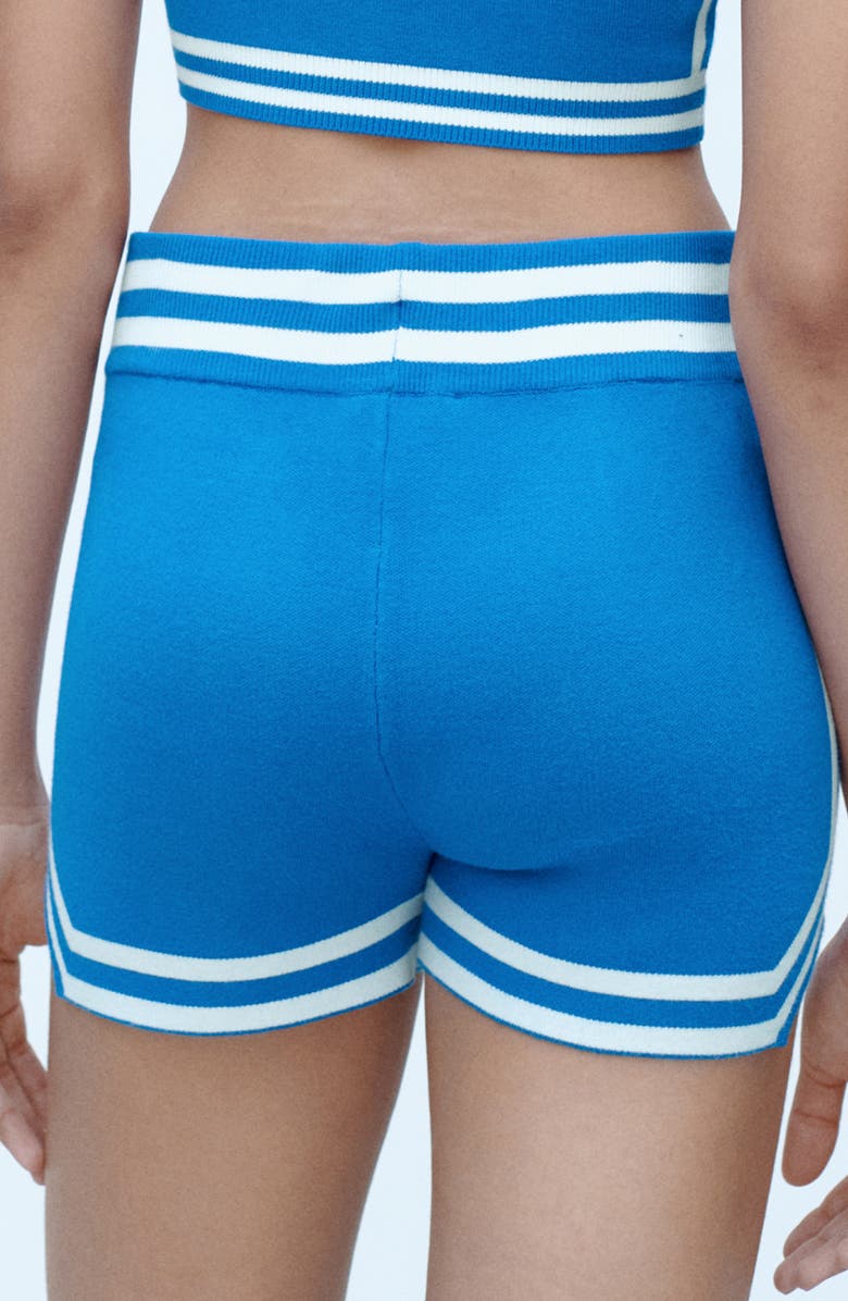 MANGO Stripe Trim Knit Shorts, Alternate, color, 