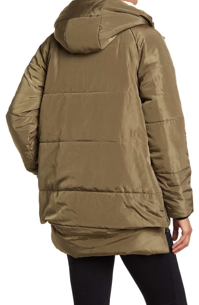 JUST ONE Faux Shearling Lined Mom Jacket, Alternate, color, 