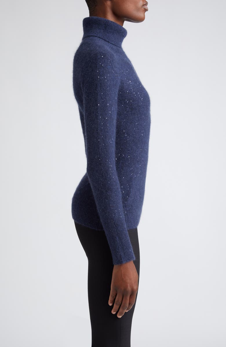 Fabiana Filippi Sequin Merino Wool & Silk Blend Turtleneck Sweater, Alternate, color,